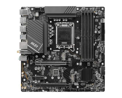 MSI PRO B760M‑A WiFi DDR5 mATX Motherboard | LGA 1700 | DDR5 5333 MHz OC | PCIe 4.0 | Wi‑Fi 6E | 2.5 Gb LAN