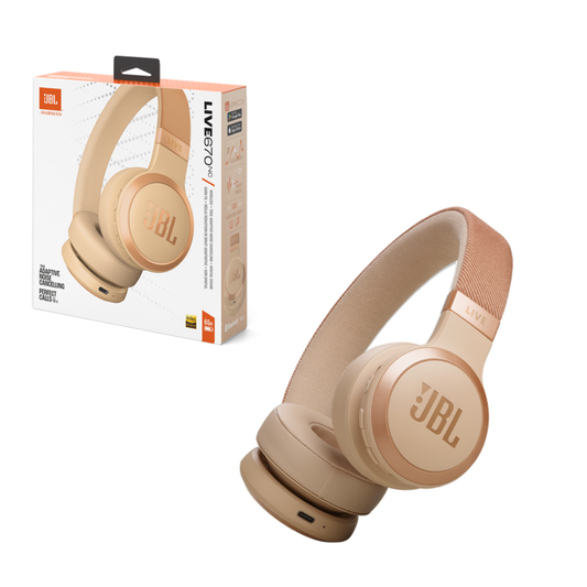 JBL Live 670NC wireless on-ear headphone | Sandstone