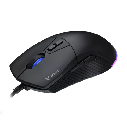Rapoo V360 IR Optical Gaming Mouse – 6200 DPI, 1000 Hz, 7 Programmable Buttons, RGB Lighting, Onboard Memory, Ergonomic Design