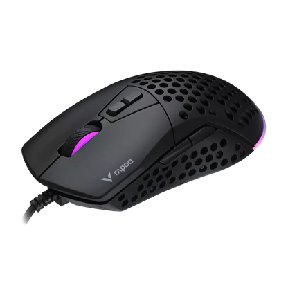 Rapoo V360 IR Optical Gaming Mouse – 6200 DPI, 1000 Hz, 7 Programmable Buttons, RGB Lighting, Onboard Memory, Ergonomic Design
