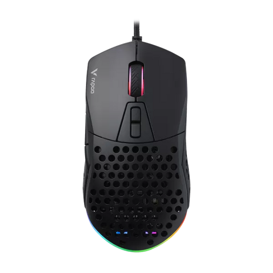 Rapoo V360 IR Optical Gaming Mouse – 6200 DPI, 1000 Hz, 7 Programmable Buttons, RGB Lighting, Onboard Memory, Ergonomic Design