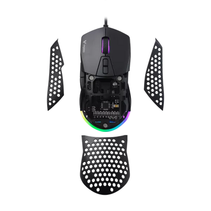 Rapoo V360 IR Optical Gaming Mouse – 6200 DPI, 1000 Hz, 7 Programmable Buttons, RGB Lighting, Onboard Memory, Ergonomic Design