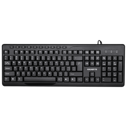 GIGABYTE KM6300 Wired Keyboard & Mouse Combo – Slim Design, 10 Multimedia Keys, 1000 DPI Optical Mouse