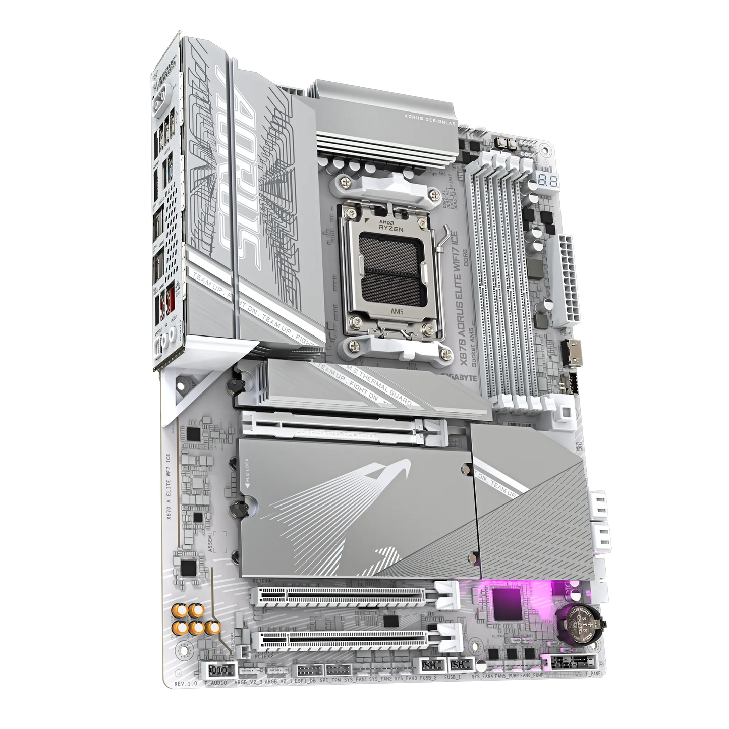 GIGABYTE X870 AORUS ELITE WIFI7 ICE ATX Motherboard | AMD AM5 | DDR5 | PCIe 5.0 | Quad M.2 | USB4 | Wi-Fi 7 | 2.5GbE LAN | EZ-Latch | Smart Fan 6