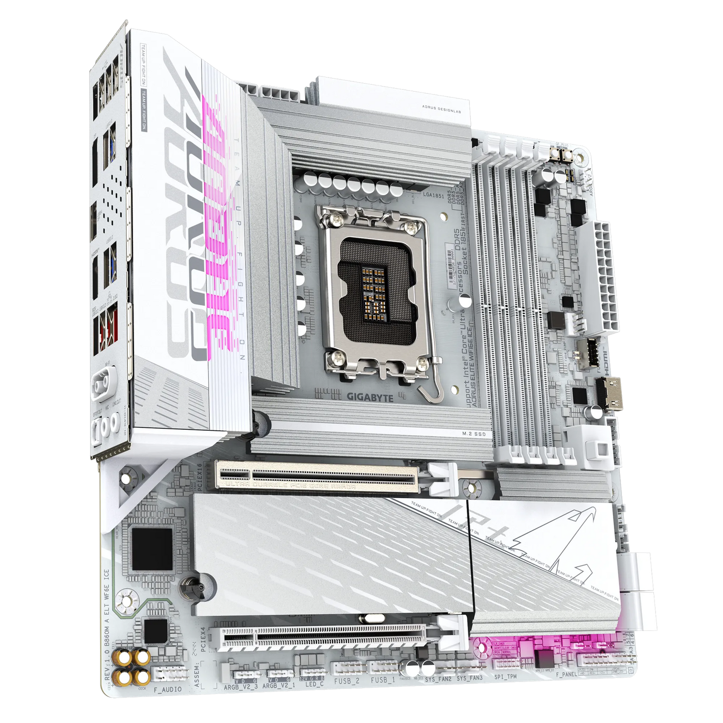 GIGABYTE B860M AORUS ELITE WIFI6E ICE mATX Motherboard | Intel B860 | LGA 1851 | DDR5 | 3× M.2 (1× PCIe 5.0) | Wi-Fi 6E | USB4 Type-C