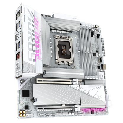 GIGABYTE B860M AORUS ELITE WIFI6E ICE mATX Motherboard | Intel B860 | LGA 1851 | DDR5 | 3× M.2 (1× PCIe 5.0) | Wi-Fi 6E | USB4 Type-C