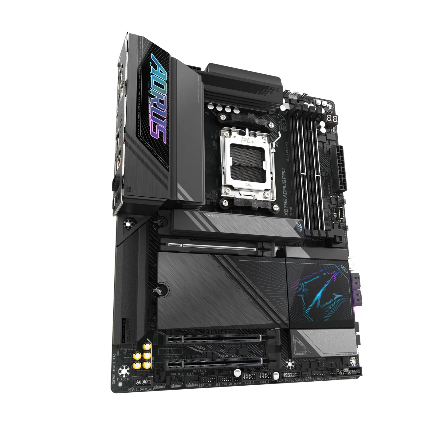 GIGABYTE X870E AORUS PRO ATX Motherboard | AMD AM5 | DDR5 | PCIe 5.0 | Quad M.2 | USB4 | Wi-Fi 7 | 2.5GbE LAN | EZ-Latch | Smart Fan 6