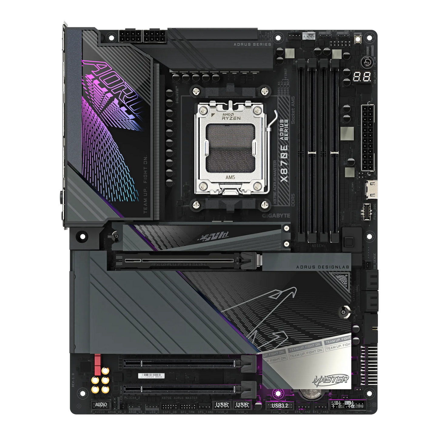 GIGABYTE X870E AORUS MASTER | AM5 | DDR5 OC 8600MT/s | PCIe 5.0 | USB4 | Wi-Fi 7 | 5GbE LAN | M.2 Thermal Guard XL