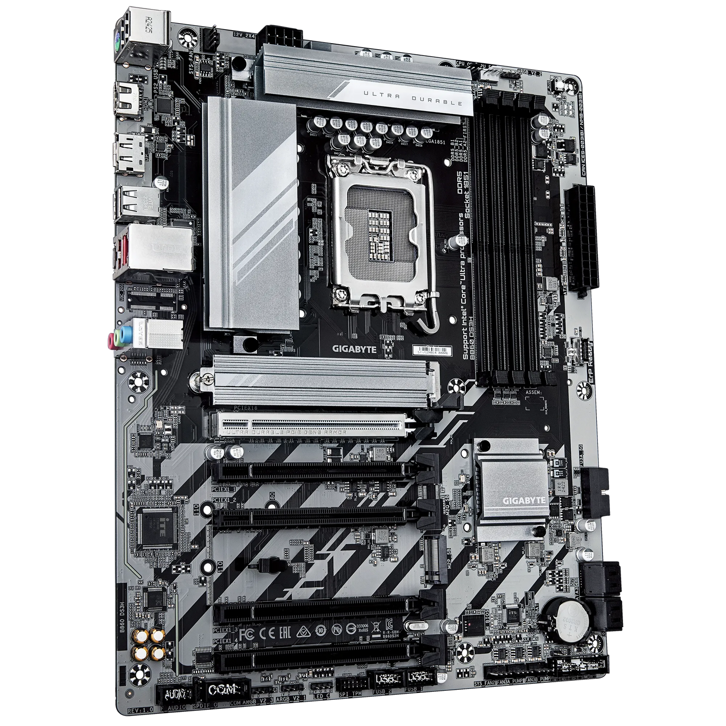GIGABYTE B860 DS3H Motherboard | LGA1700 | DDR5 | PCIe 5.0 | 8+1+2 Hybrid VRM | 2× M.2 | 2.5GbE LAN | RGB Fusion | Smart Fan 6 | ATX