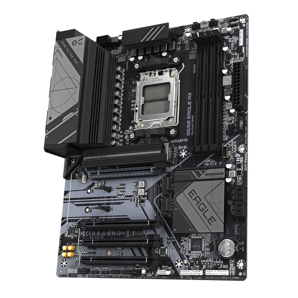 GIGABYTE B650 EAGLE AX Motherboard | AM5 | DDR5 | PCIe 5.0 | Wi-Fi 6E | 12+2+2 VRM | 3× M.2 | USB 3.2 Gen2 | Smart Fan 6 | Q-Flash Plus | ATX