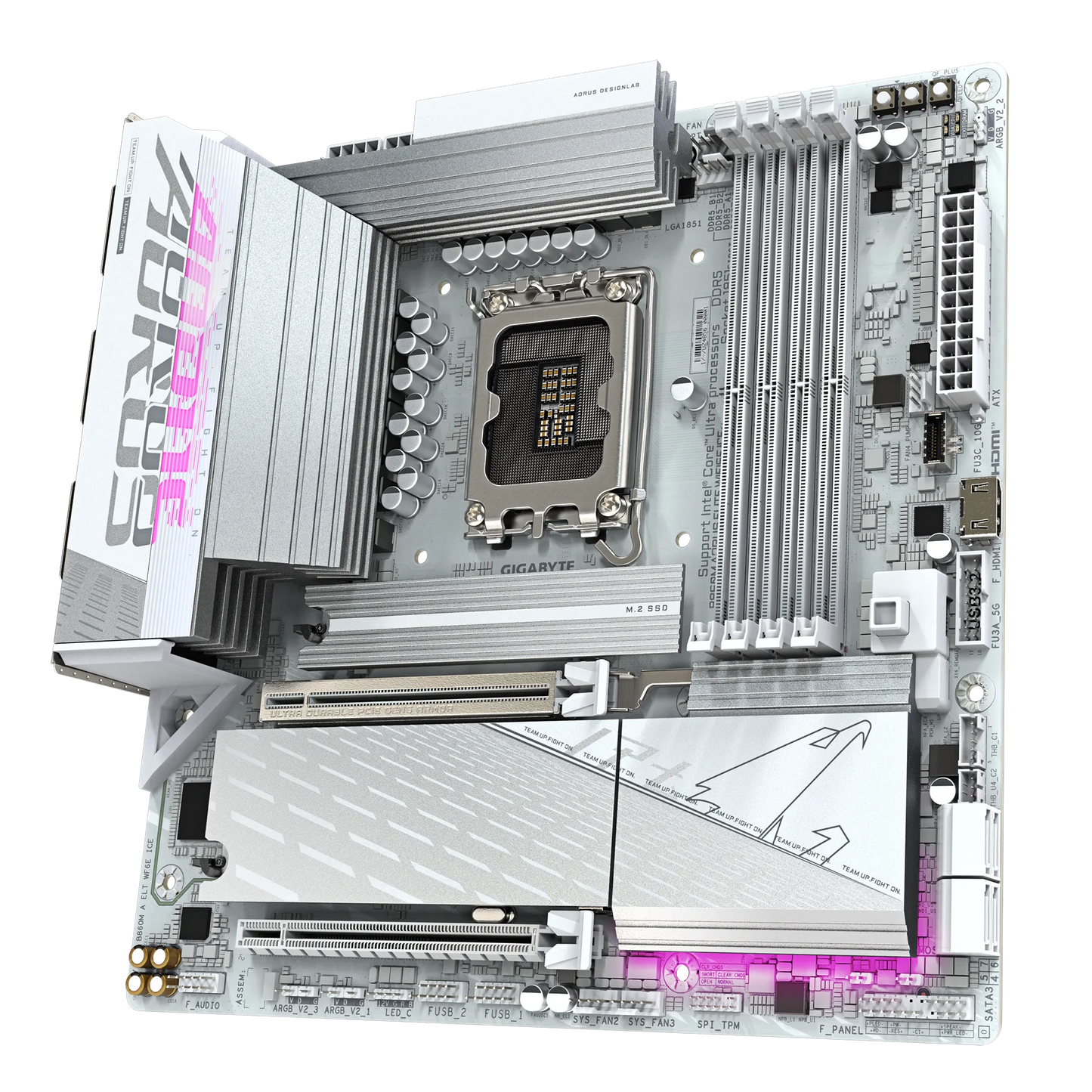 GIGABYTE B860M AORUS ELITE WIFI6E ICE mATX Motherboard | Intel B860 | LGA 1851 | DDR5 | 3× M.2 (1× PCIe 5.0) | Wi-Fi 6E | USB4 Type-C