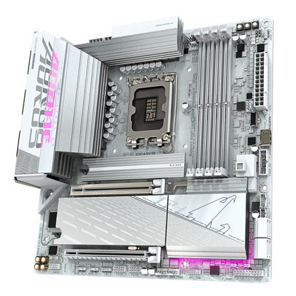 GIGABYTE B860M AORUS ELITE WIFI6E ICE mATX Motherboard | Intel B860 | LGA 1851 | DDR5 | 3× M.2 (1× PCIe 5.0) | Wi-Fi 6E | USB4 Type-C