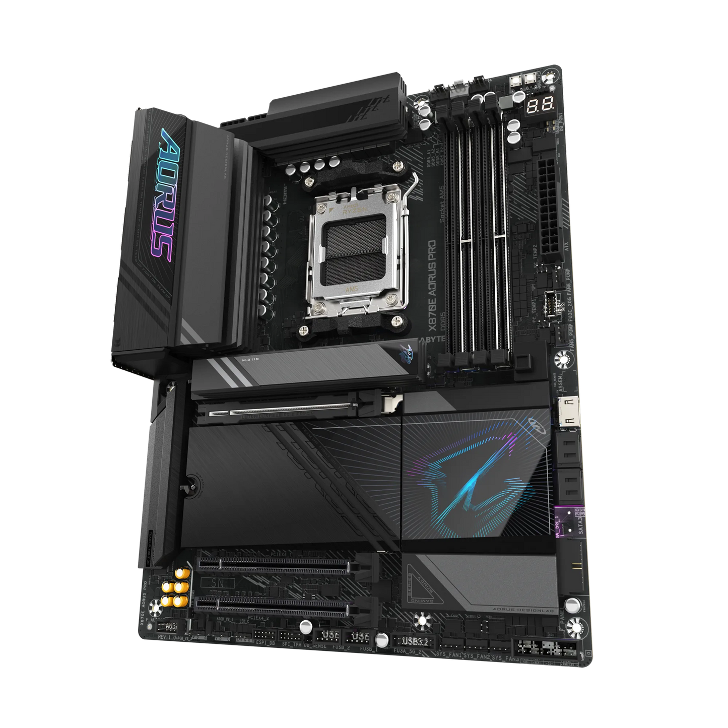 GIGABYTE X870E AORUS PRO ATX Motherboard | AMD AM5 | DDR5 | PCIe 5.0 | Quad M.2 | USB4 | Wi-Fi 7 | 2.5GbE LAN | EZ-Latch | Smart Fan 6