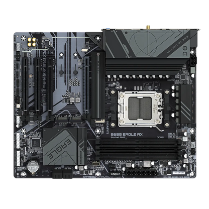 GIGABYTE B650 EAGLE AX Motherboard | AM5 | DDR5 | PCIe 5.0 | Wi-Fi 6E | 12+2+2 VRM | 3× M.2 | USB 3.2 Gen2 | Smart Fan 6 | Q-Flash Plus | ATX