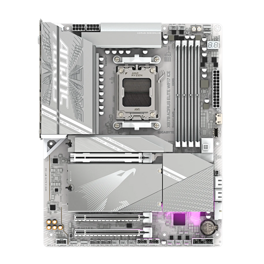 GIGABYTE X870 AORUS ELITE WIFI7 ICE ATX Motherboard | AMD AM5 | DDR5 | PCIe 5.0 | Quad M.2 | USB4 | Wi-Fi 7 | 2.5GbE LAN | EZ-Latch | Smart Fan 6