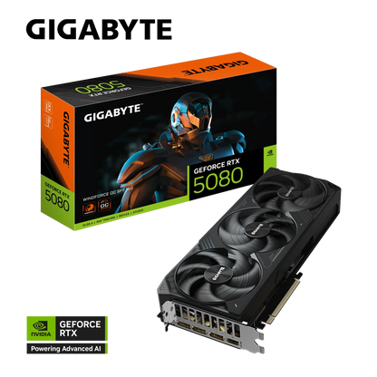 Gigabyte GeForce RTX 5080 WINDFORCE OC SFF 16 GB | Blackwell GPU | 2 | 670 MHz Boost | 16 GB GDDR7 | PCIe 5.0 | Triple fans | SFF-Ready
