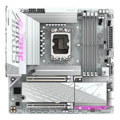 GIGABYTE B860M AORUS ELITE WIFI6E ICE mATX Motherboard | Intel B860 | LGA 1851 | DDR5 | 3× M.2 (1× PCIe 5.0) | Wi-Fi 6E | USB4 Type-C