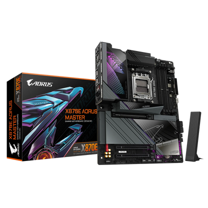 GIGABYTE X870E AORUS MASTER | AM5 | DDR5 OC 8600MT/s | PCIe 5.0 | USB4 | Wi-Fi 7 | 5GbE LAN | M.2 Thermal Guard XL