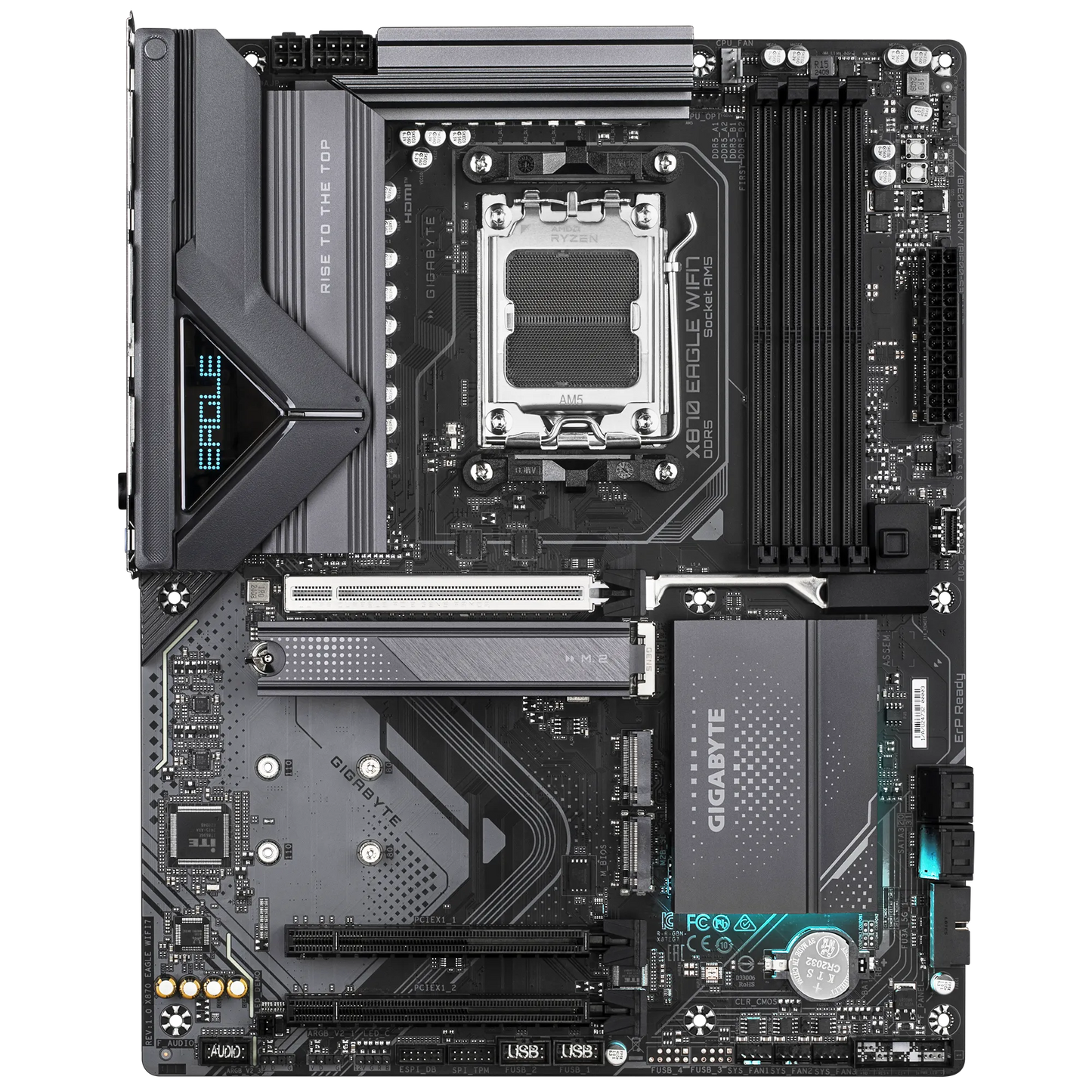 GIGABYTE X870 EAGLE WIFI7 Motherboard | AM5 | DDR5 | PCIe 5.0 | Wi-Fi 7 | USB4 | 14+2+2 VRM | 3× M.2 | EZ-Latch | 2.5GbE LAN | ATX