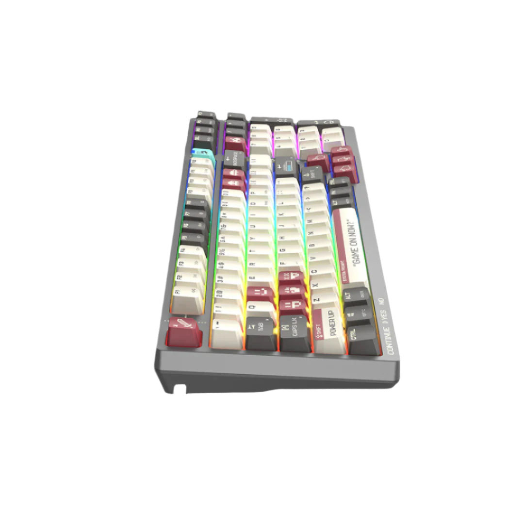 Bloody WS98 Dual-Core 2.4G Wireless , Bluetooth v5.1 , USB wired connection Mechanical Keyboard Pixels Red