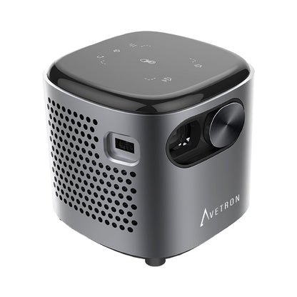 Avetron Portable DLP Projector – 480P Native, 70 ANSI Lumens, Android 11, 1GB+32GB, 1080P Support, Wi-Fi, Bluetooth, Built-in Battery