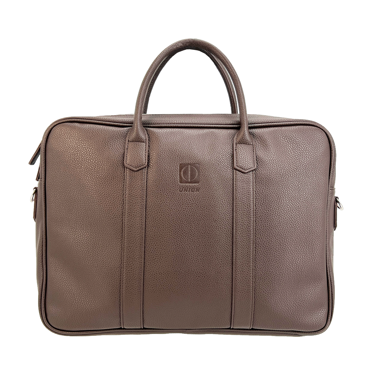 UNION 17.3" PU Leather Laptop Bag | Extra-Large Business Briefcase with Multi-Compartment Design | Coffee Brown