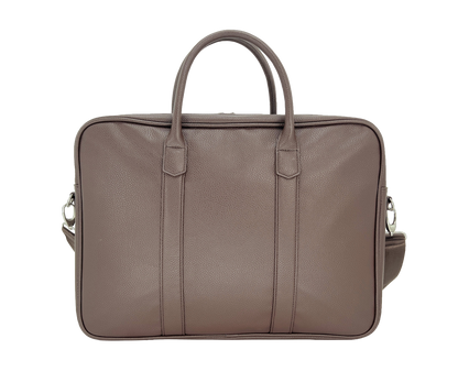 UNION 17.3" PU Leather Laptop Bag | Extra-Large Business Briefcase with Multi-Compartment Design | Coffee Brown