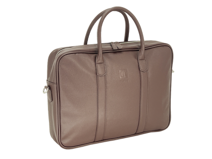 UNION 17.3" PU Leather Laptop Bag | Extra-Large Business Briefcase with Multi-Compartment Design | Coffee Brown