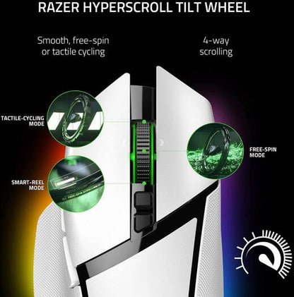 Razer Basilisk V3 Pro 35K Wireless RGB Gaming Mouse | White | 35K DPI | 13 Programmable Buttons