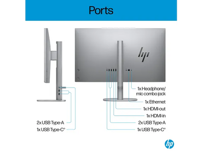 HP OmniStudio X All-in-One Desktop Next Gen AI 27-cs0000t PC | 27" FHD 60Hz Touch Screen | Intel Core Ultra 7 256V | 16GB RAM | 1TB SSD | Shared | WIN 11