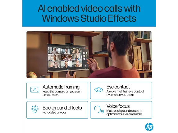 HP OmniStudio X All-in-One Desktop Next Gen AI 27-cs0000t PC | 27" FHD 60Hz Touch Screen | Intel Core Ultra 7 256V | 16GB RAM | 1TB SSD | Shared | WIN 11