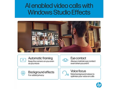 HP OmniStudio X All-in-One Desktop Next Gen AI 27-cs0000t PC | 27" FHD 60Hz Touch Screen | Intel Core Ultra 7 256V | 16GB RAM | 1TB SSD | Shared | WIN 11