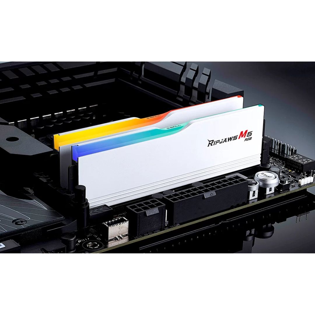 G.SKILL Ripjaws M5 RGB DDR5 64GB (2x32GB) 6000MHz CL36 | XMP & EXPO | White