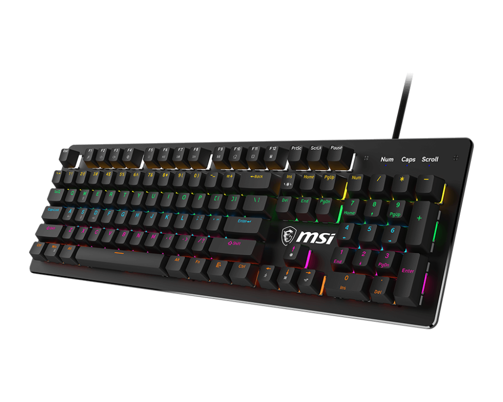 MSI FORGE GK300 Gaming Keyboard | Mechanical Blue Switches | 9-Mode RGB | 26-Key Anti-Ghosting | USB-Wired
