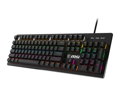 MSI FORGE GK300 Gaming Keyboard | Mechanical Blue Switches | 9-Mode RGB | 26-Key Anti-Ghosting | USB-Wired