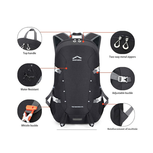 Raptor Travel Hiking Compartments Backpack | Black