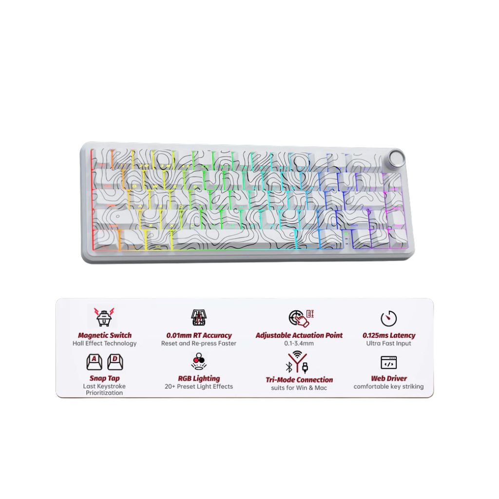 ATTACK SHARK X65 PRO Magnetic Keyboard | White Contours