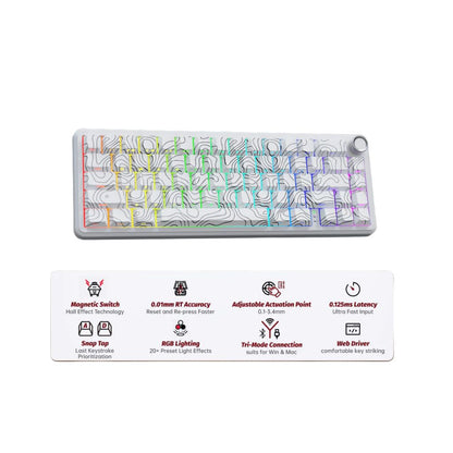 ATTACK SHARK X65 PRO Magnetic Keyboard | White Contours