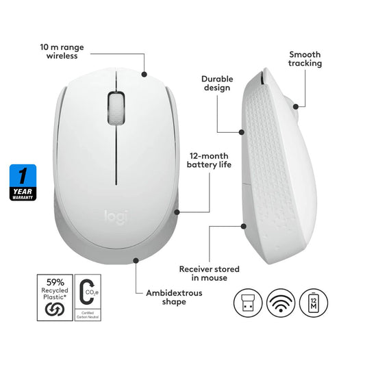 Logitech M171 Wireless Mouse | Off White