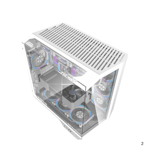 DarkFlash DY470 Mid Tower Case | White