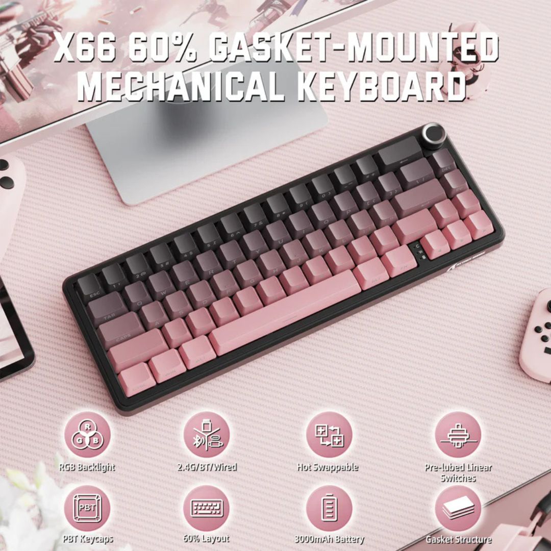 ATTACK SHARK X66 Wireless Mechanical Keyboard | Blackberry