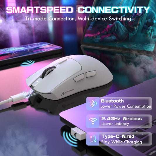 ATTACK SHARK X1 Tri-mode Gaming Mouse | White