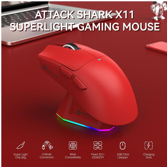 Attack Shark X11 Ultra Wireless | Red