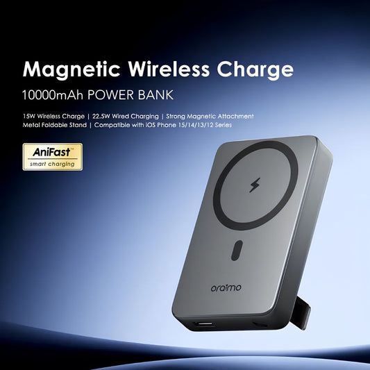 Oraimo MagPower 10000mAh Wireless and Wired Power Bank | Black
