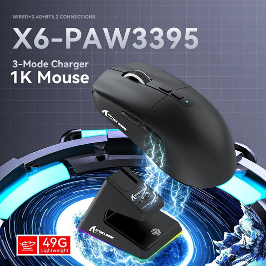 ATTACK SHARK X6 Wireless Gaming Mouse | Black