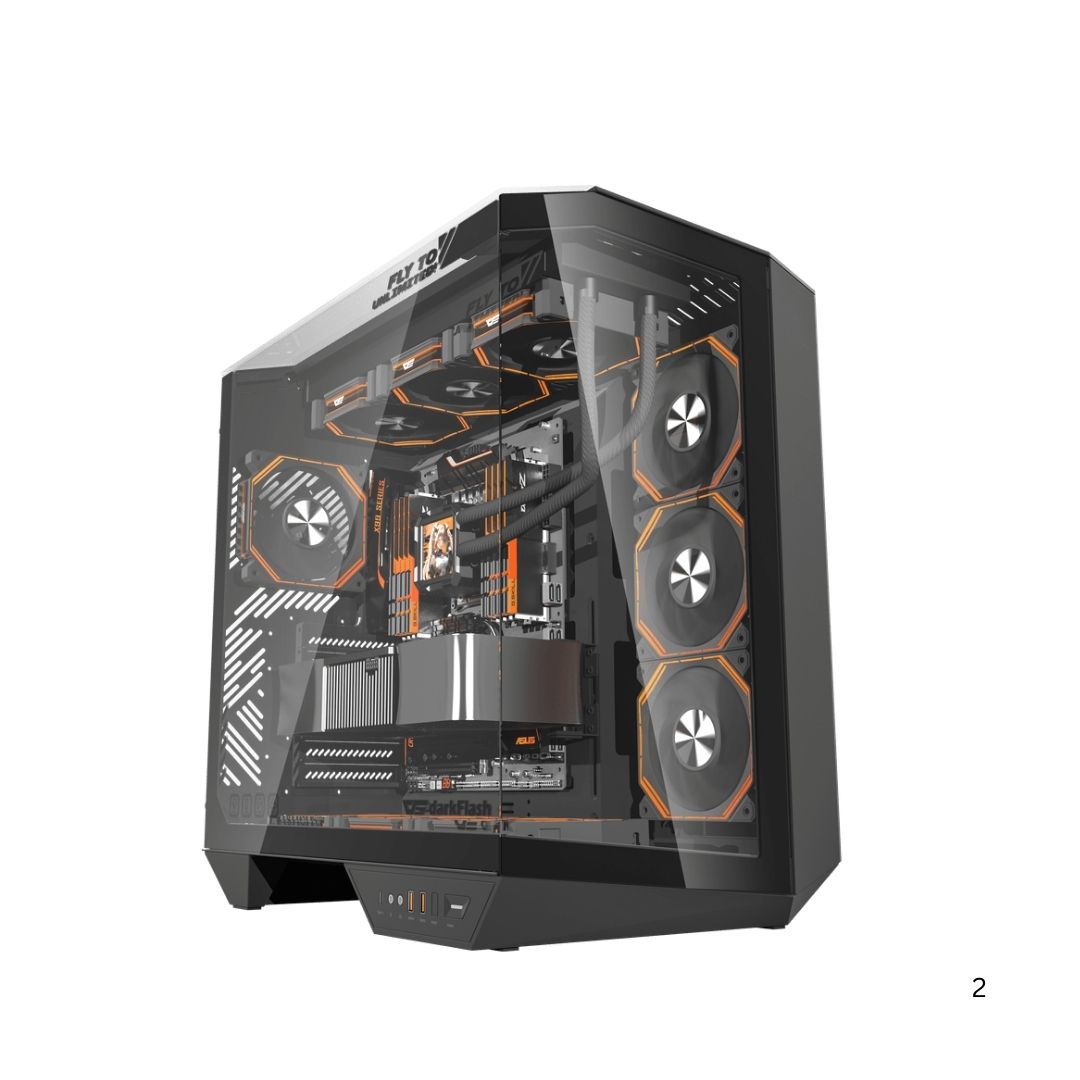 DarkFlash DY470 Mid Tower Case | Black