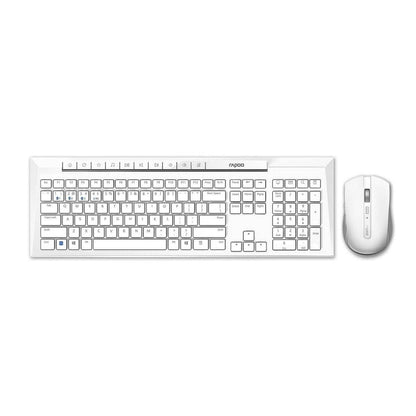 Combo Kit Rapoo 8210M Wireless Keyboard and Mouse | White