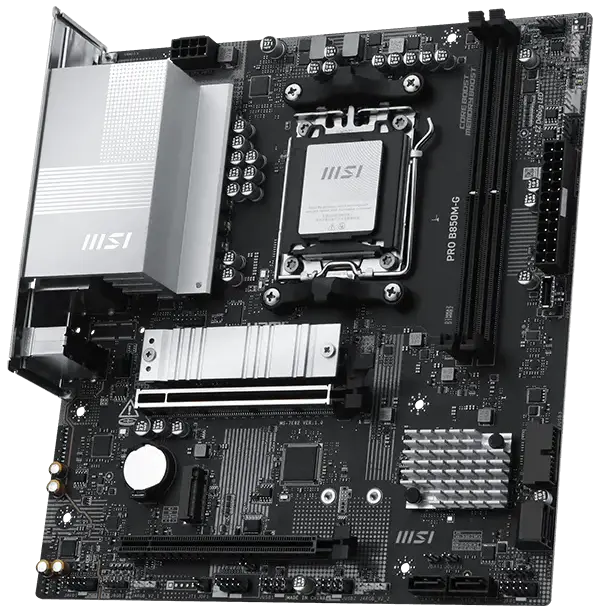 MSI PRO B850M-G Gaming Motherboard | AMD AM5 | DDR5 8200+ OC | PCIe 5.0 x16 | Dual M.2 | 5GbE LAN | USB 5Gbps | Micro-ATX