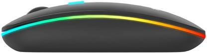 Xtrike Me GW-113 Wireless Dual Modes Mouse, Ergonomic Design, Adjustable DPI, Silent Clicks, Rechargeable Battery, Windows/Mac/Android Compatible, Lightweight, Black