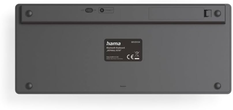 Hama KEY4ALL X510 Bluetooth Keyboard | Black | Compact | QWERTY US Layout | 78 Keys | Scissor Mechanism | for iOS | Android and Windows